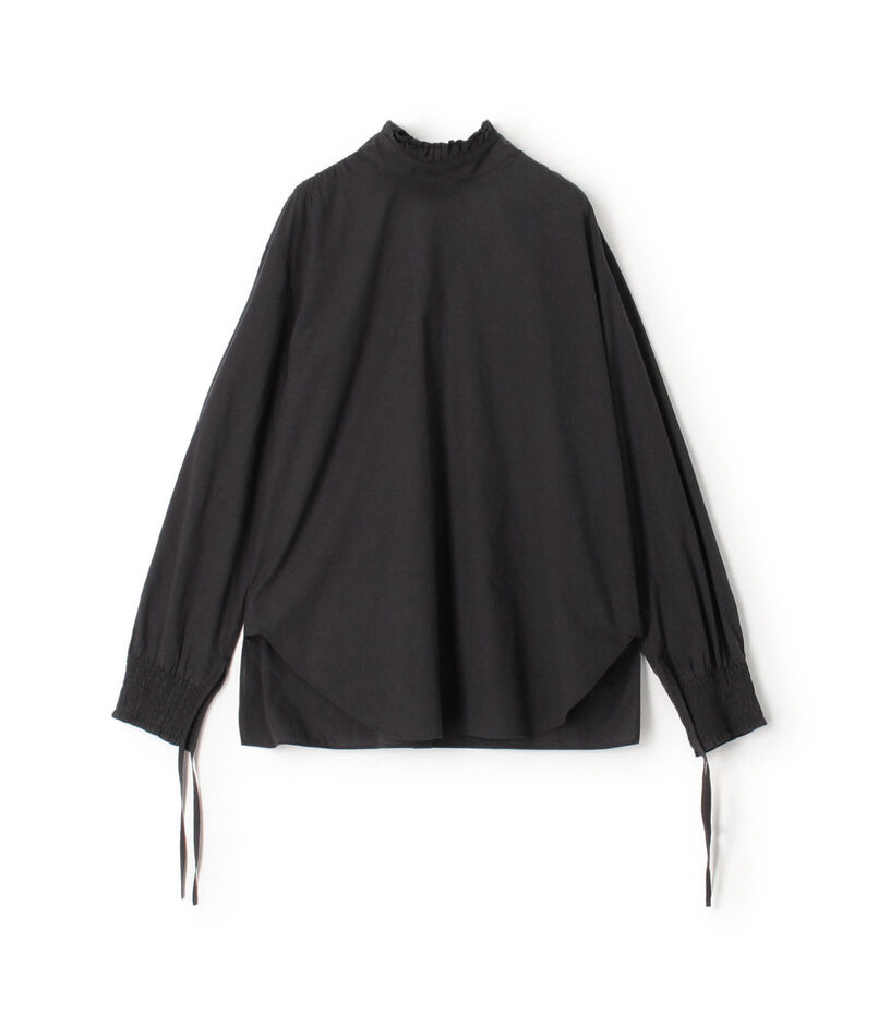 ■コットン スタンドネックフリルシャツ