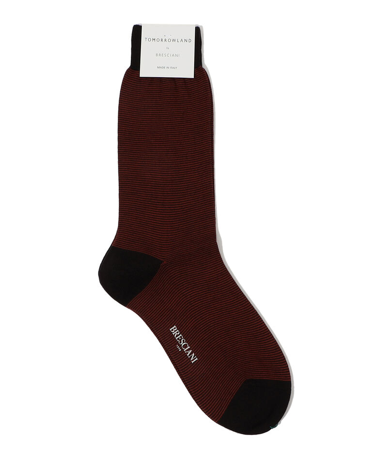 BRESCIANI ウールナイロン ボーダーソックス