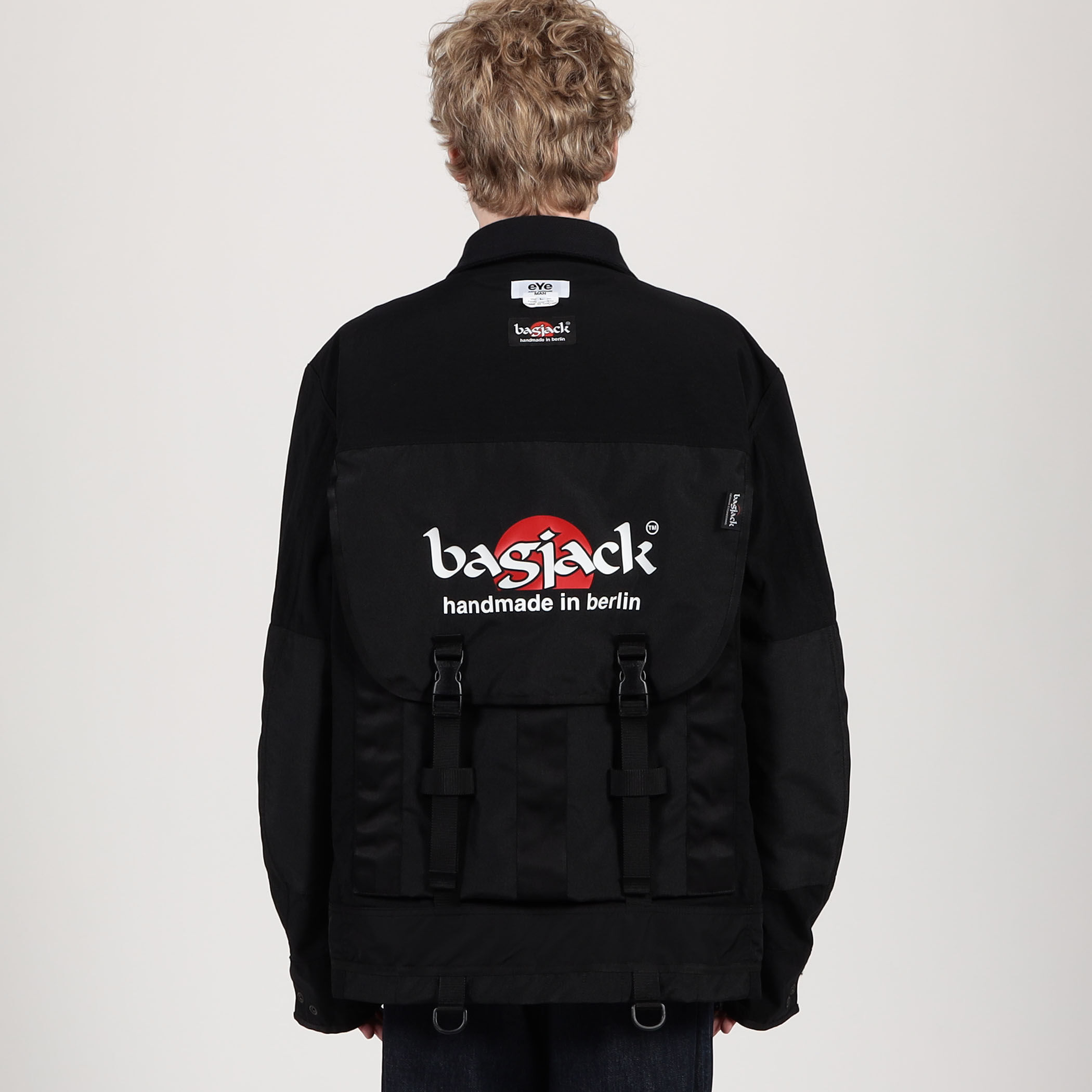 JUNYA WATANABE ブラック 変形ジャケット JUNYA WATANABE COMME DES GARCONS Men's Wool Striped
