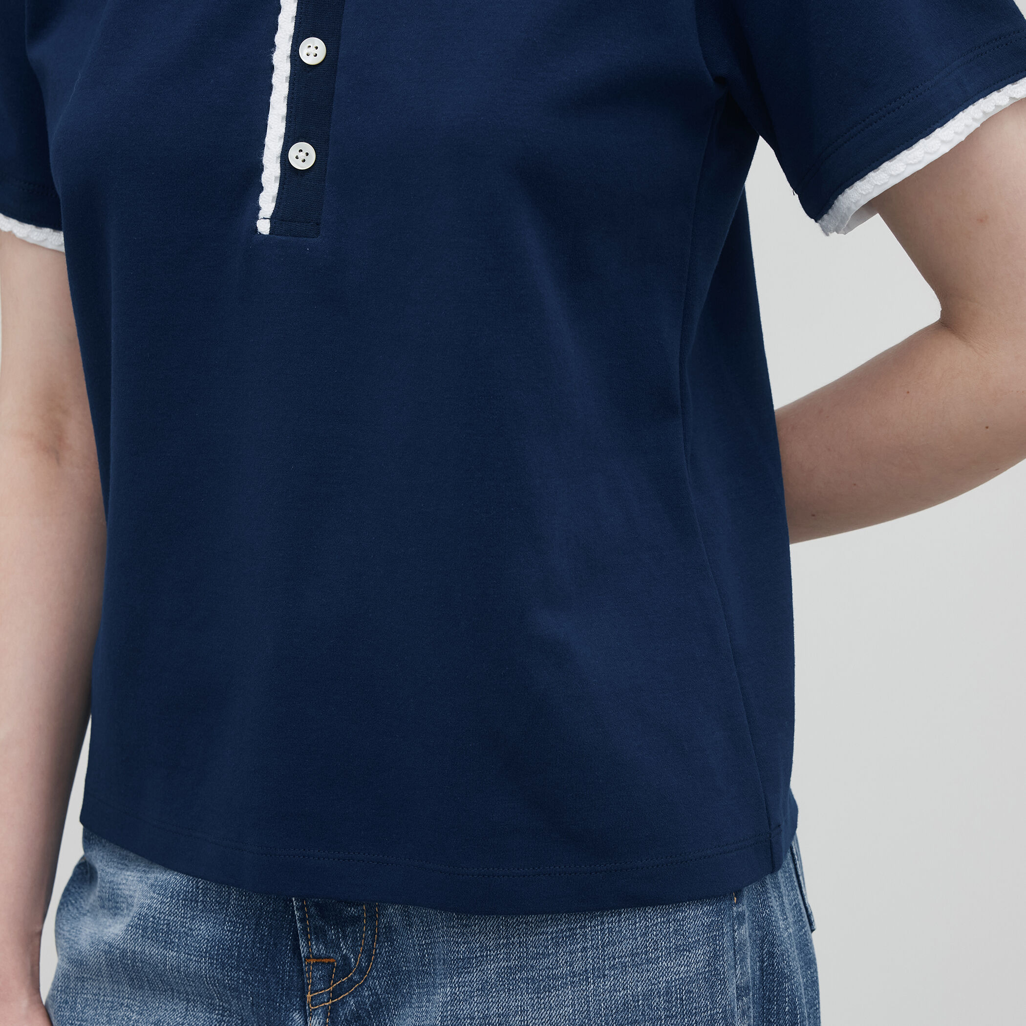デプレ 未使用品 コットン ブラウス 紺 ネイビー 夏物 トゥモローランド 36 コットンレイヤードヘンリーTシャツ｜トゥモローランド 公式サイト