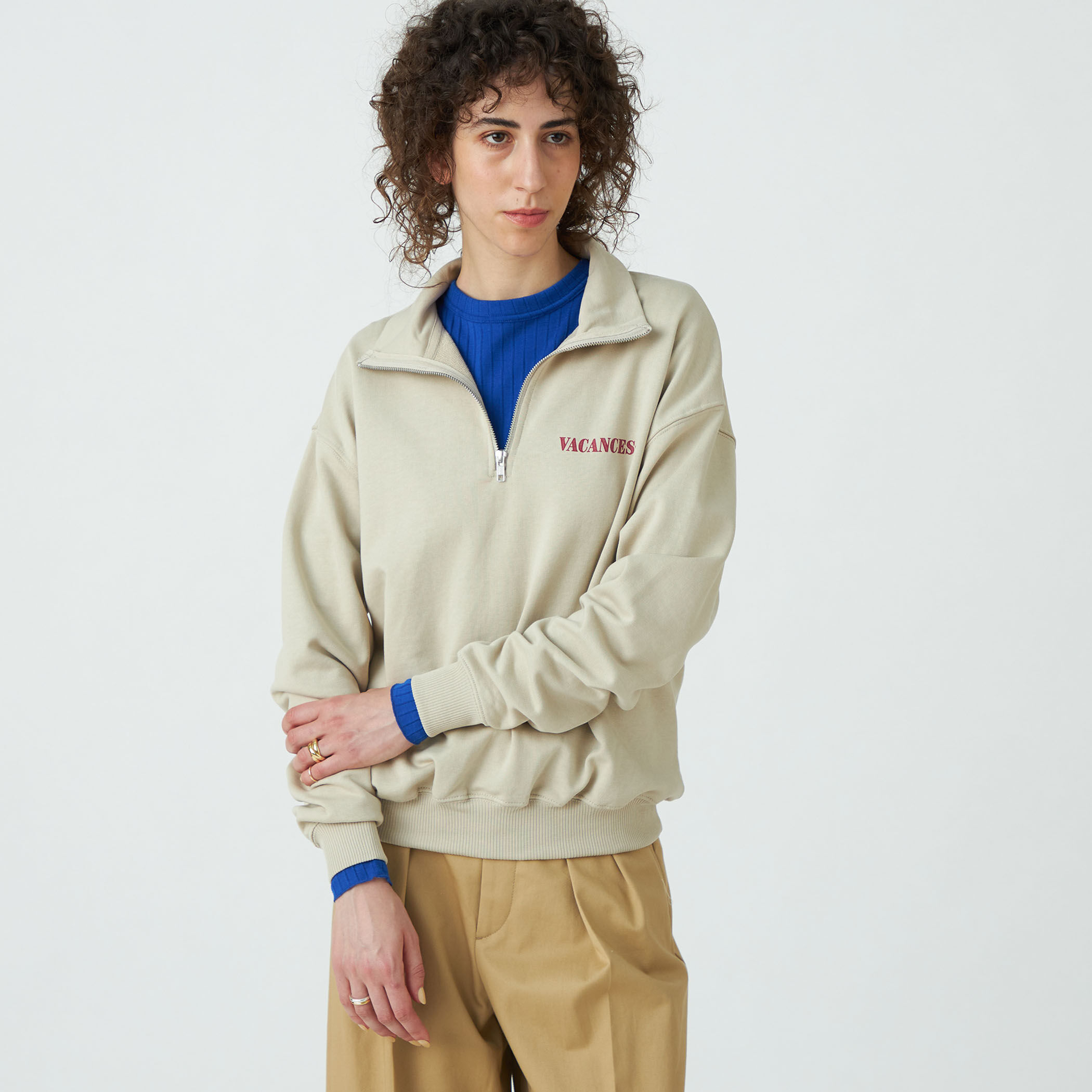 【TOMORROWLAND BUYING WEAR】【別注】Les Petits Basics  コットン ジッププルオーバー TOMORROWLAND｜【別注】Les Petits Basics コットン ジッププル