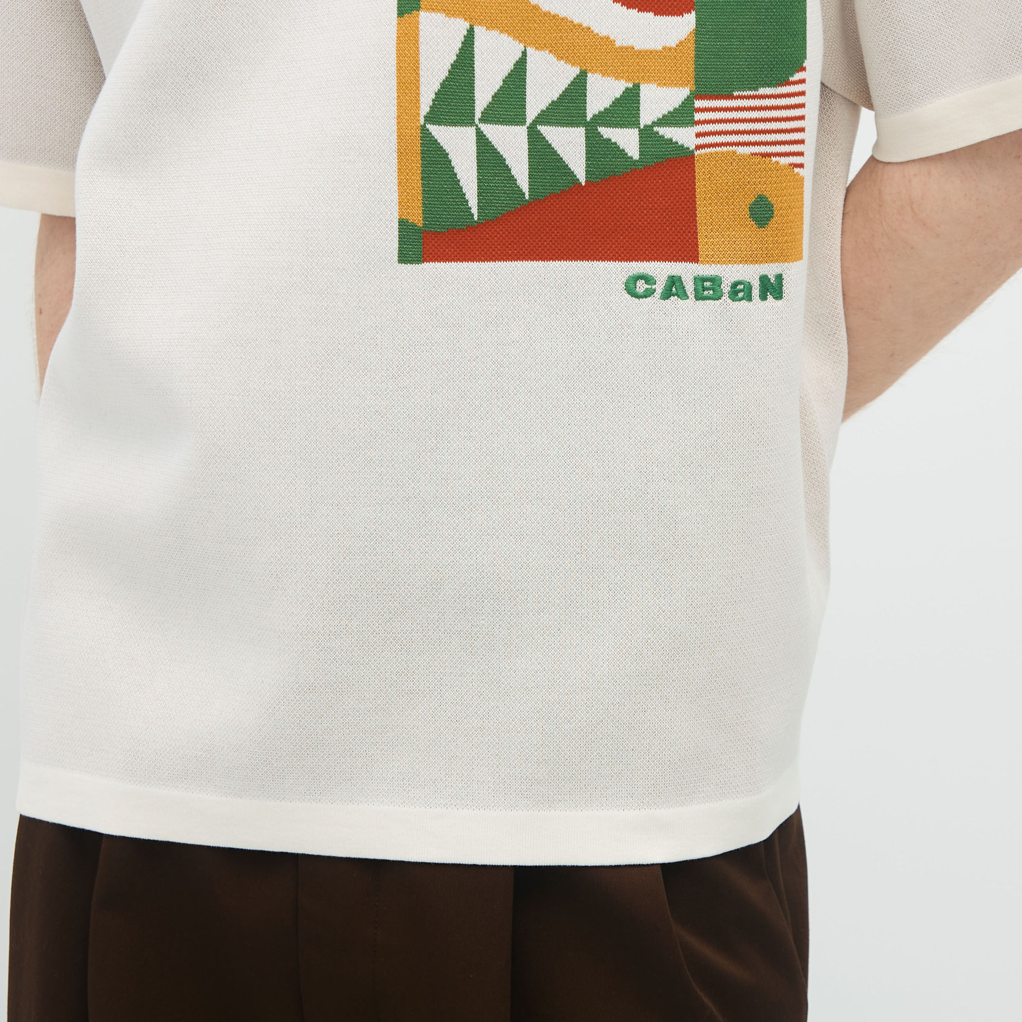 CABaN フィッシュジャカード ハーフスリーブプルオーバー