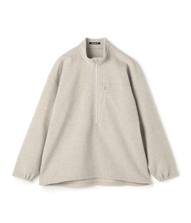 ウールカシミヤフリース ハーフジッププルオーバー
