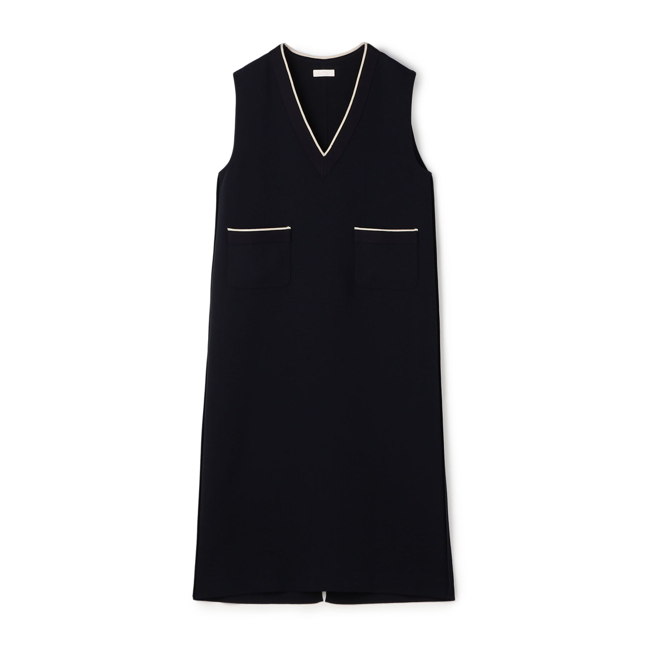 トゥモローランド　Ballsey　ニットコンビポンチ クルーネックワンピース □ニットコンビダブルクロス パッチポケットワンピース