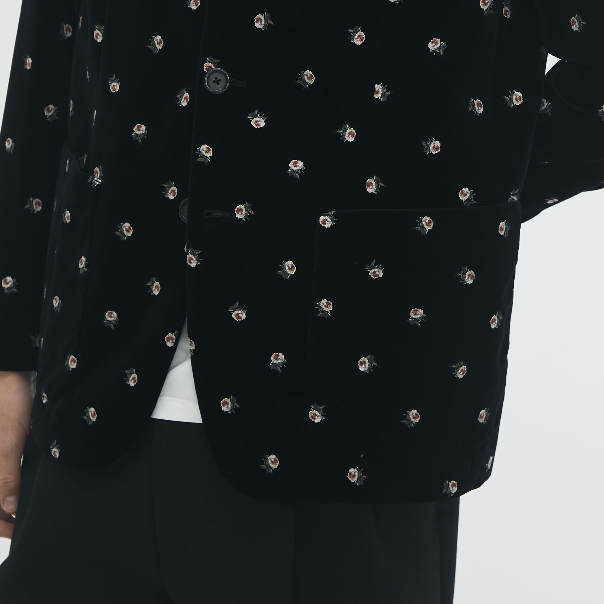 CABaN ベロアローズプリント テーラードジャケット キャバン CABaN CABaN ベロアローズプリント テーラードジャケット