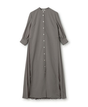 スパンブロード バックプリーツシャツワンピース