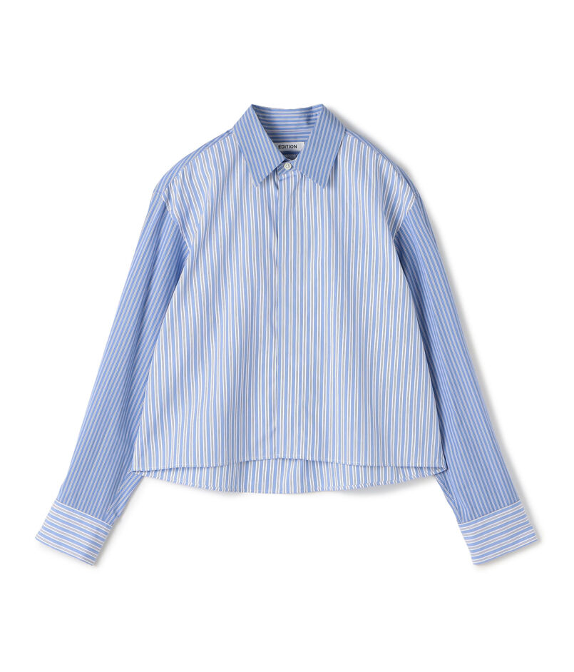 THOMAS MASON ストライプ クロップドシャツ
