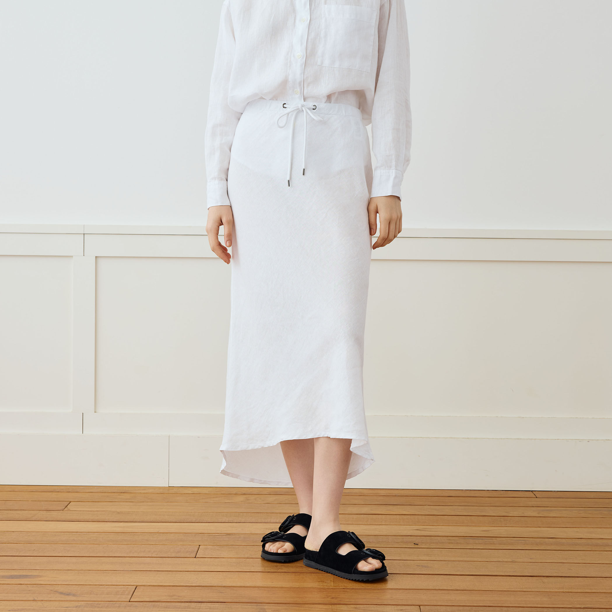 ライトウェイトリネン ハイロースカート WKO5983｜トゥモローランド