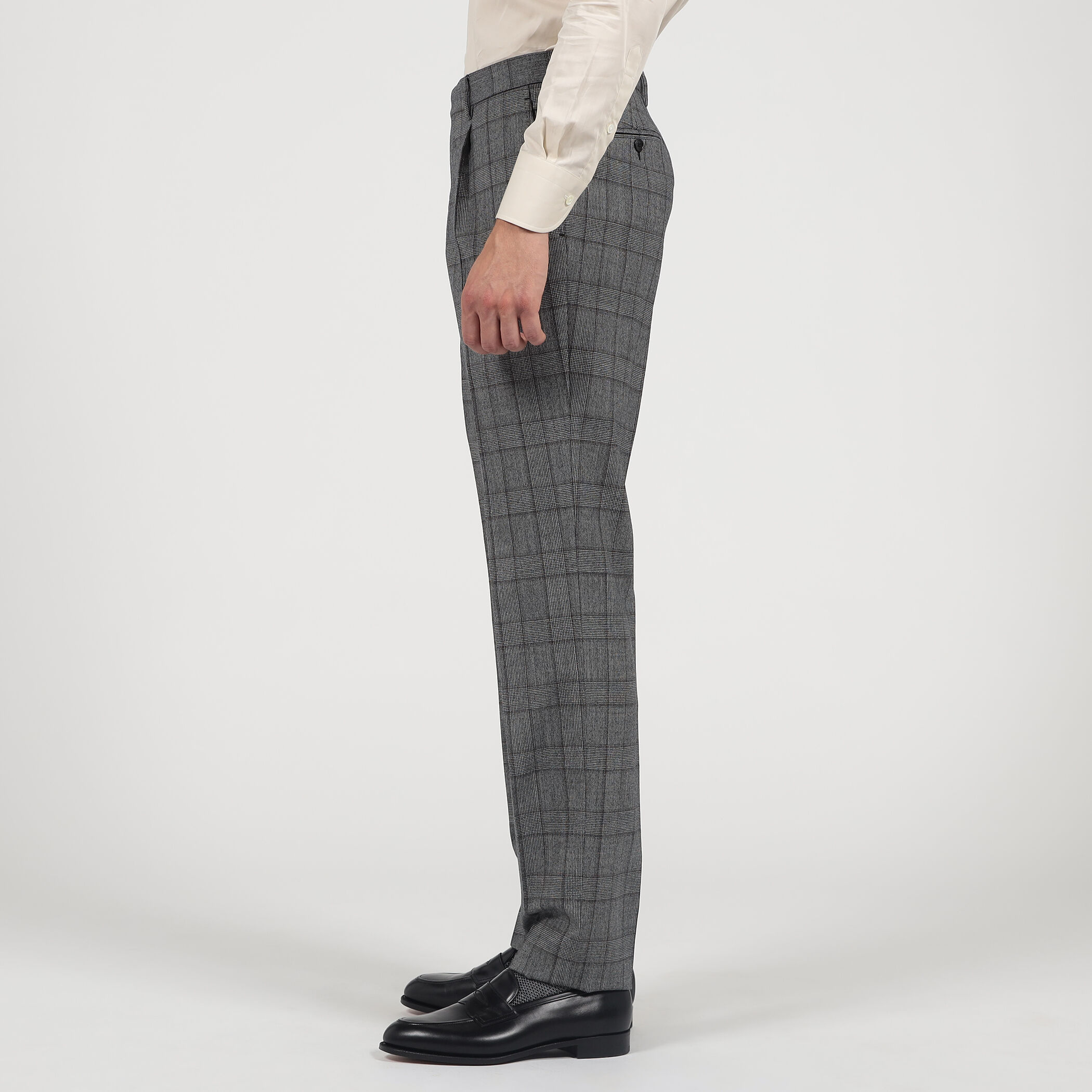 別注】TAGLIATORE ウールサキソニーチェック シングルブレステッド2B