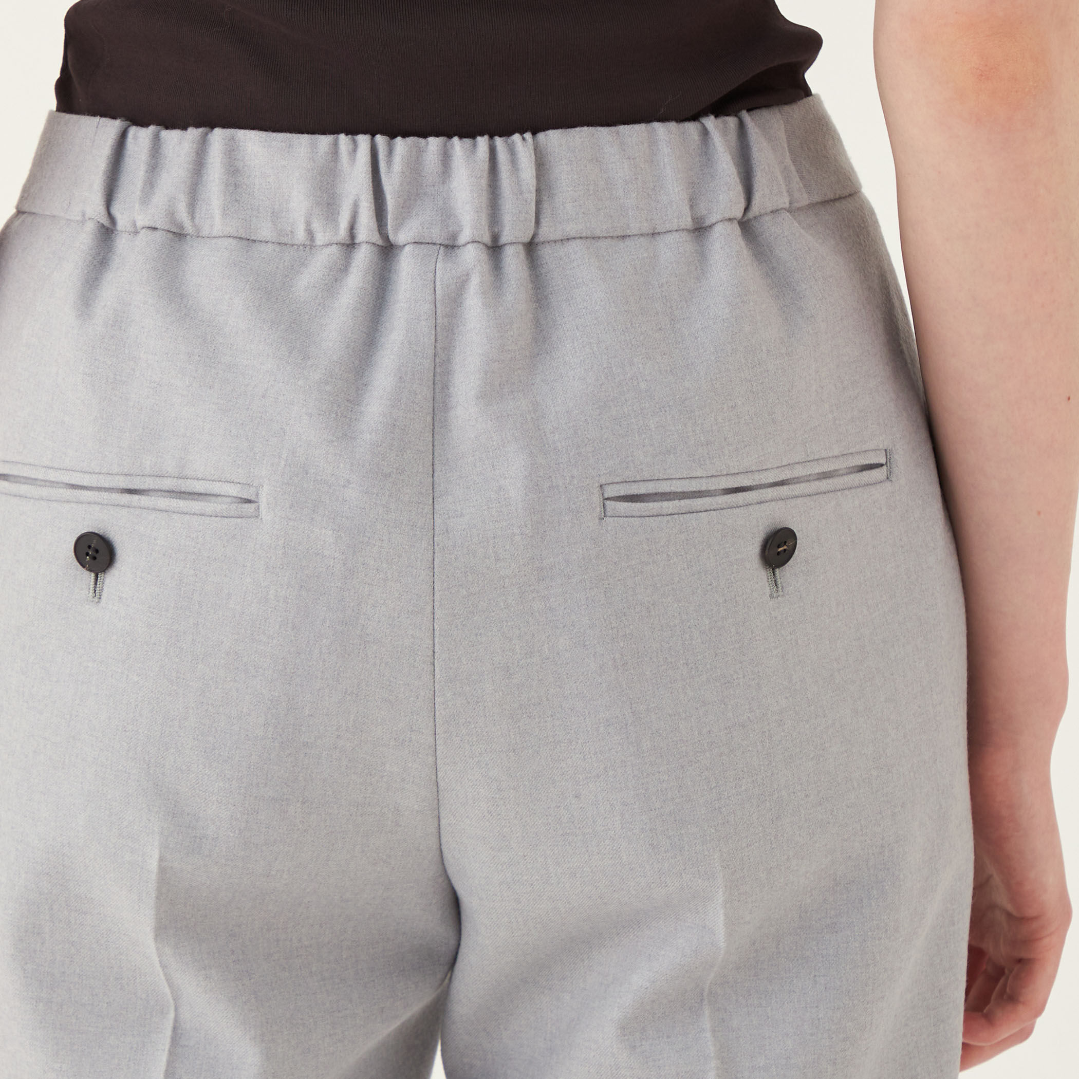 フランネルウールストレッチ シガレットパンツ