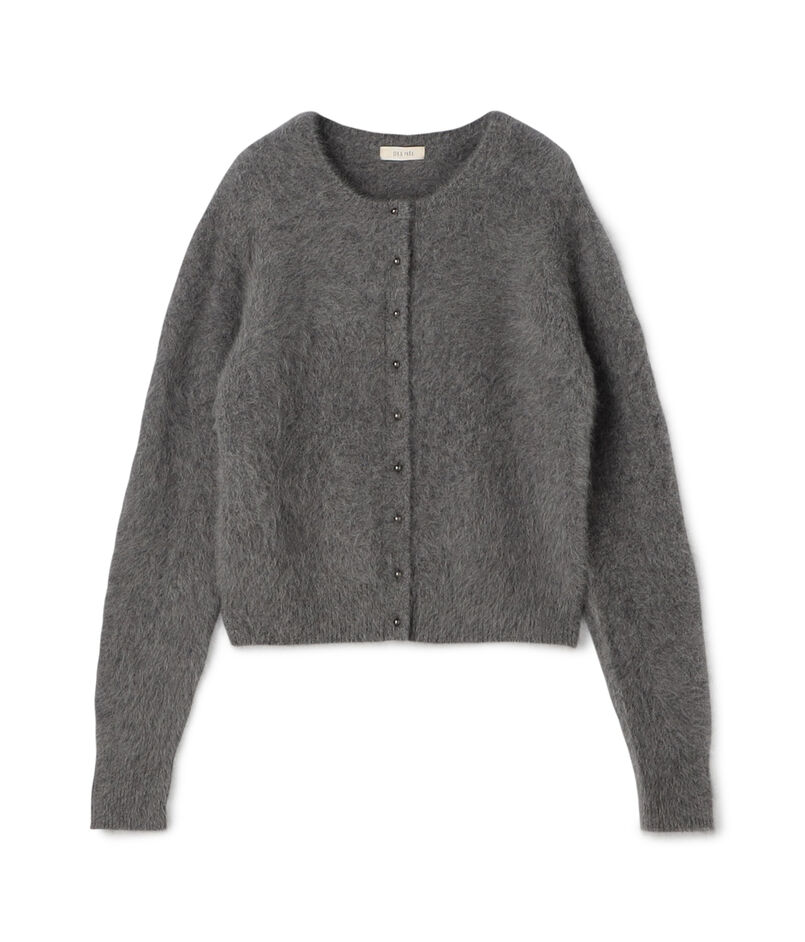 フォックスカシミヤ クルーネックカーディガン