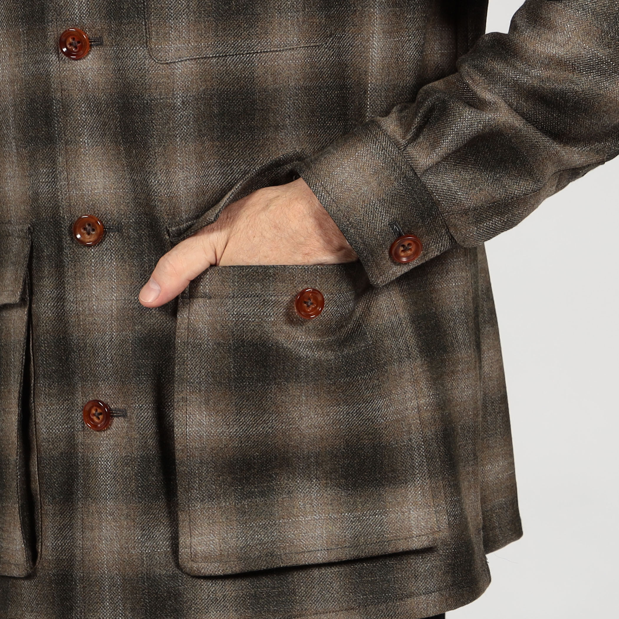 ウールカシミヤシルク ダブルポケット シャツジャケット SILKAIR LORO