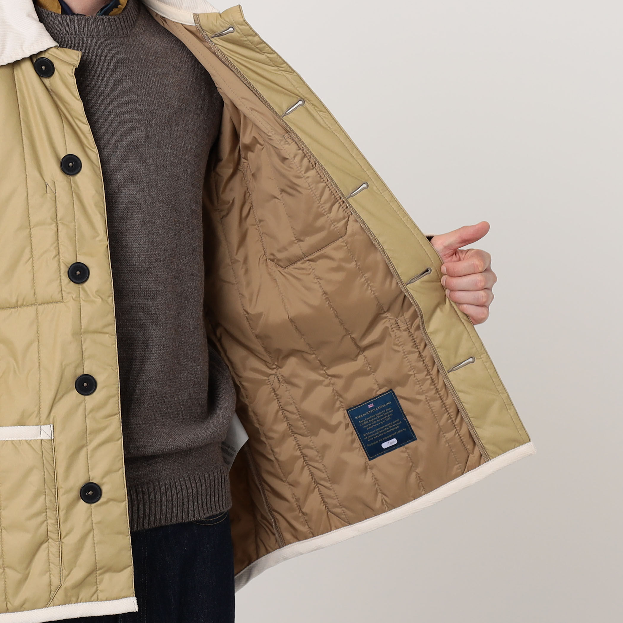 LAVENHAM STUDIO JACKET ピグメントダイ バーティカルキルティング