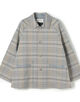 トゥーサイドチェック ステンカラーショートコート