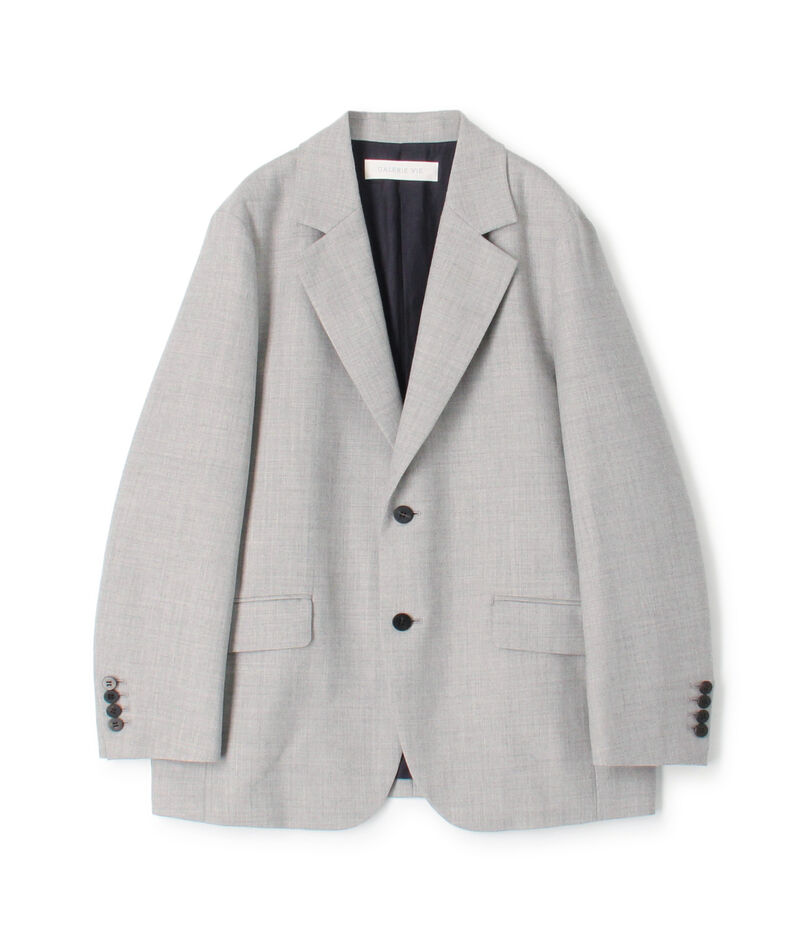 ウーステッドフラノ ボックスシルエットジャケット