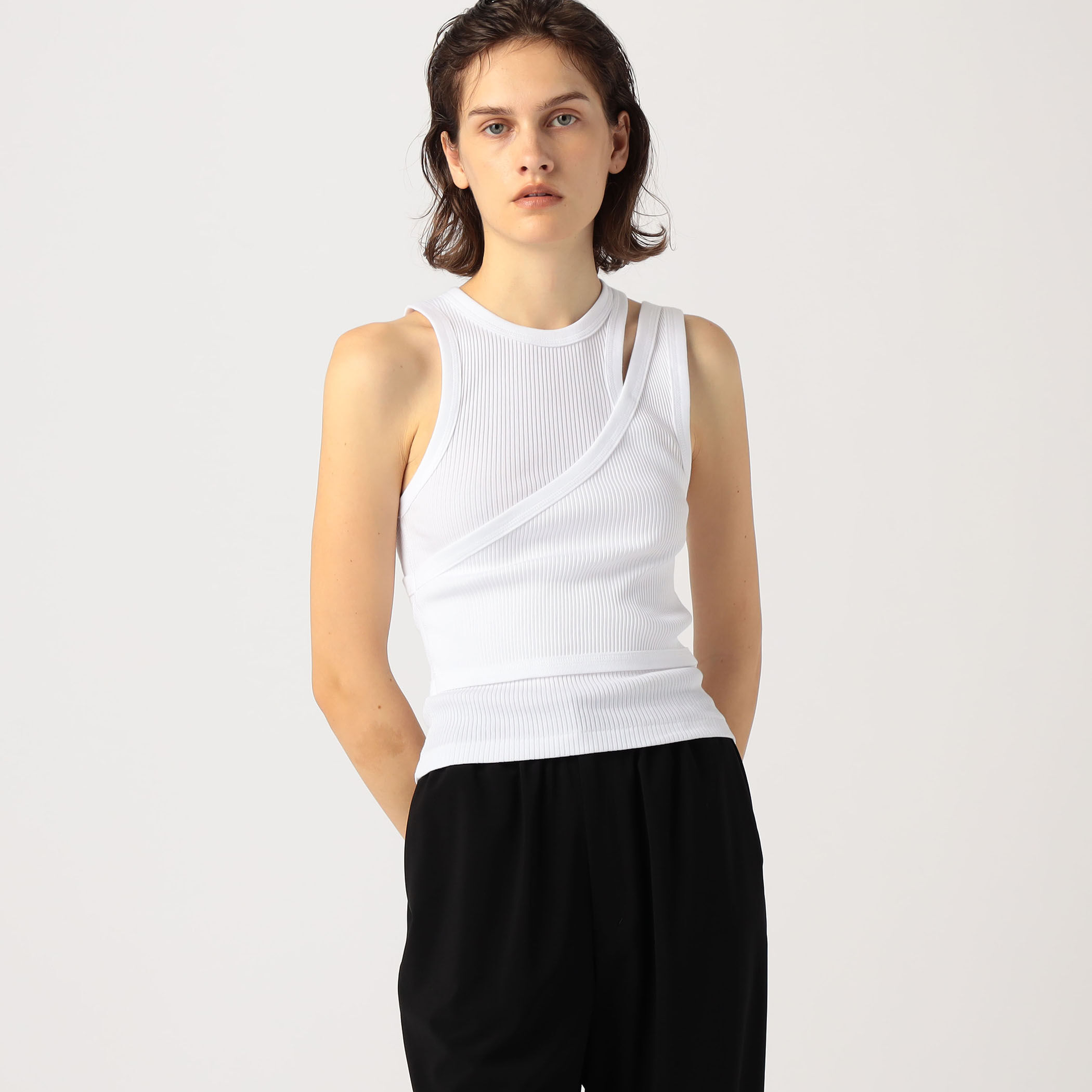 HYKE DOUBLE SHOULDER TANK TOP｜トゥモローランド 公式通販