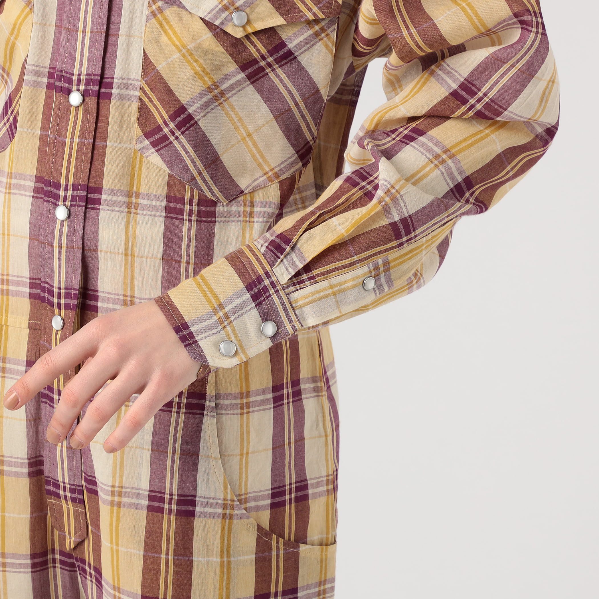 ISABEL ÉTOILE MARANT チェック柄ベスト 34 ZEKIA TOP Woman ecru-purple | ISABEL MARANT Official online