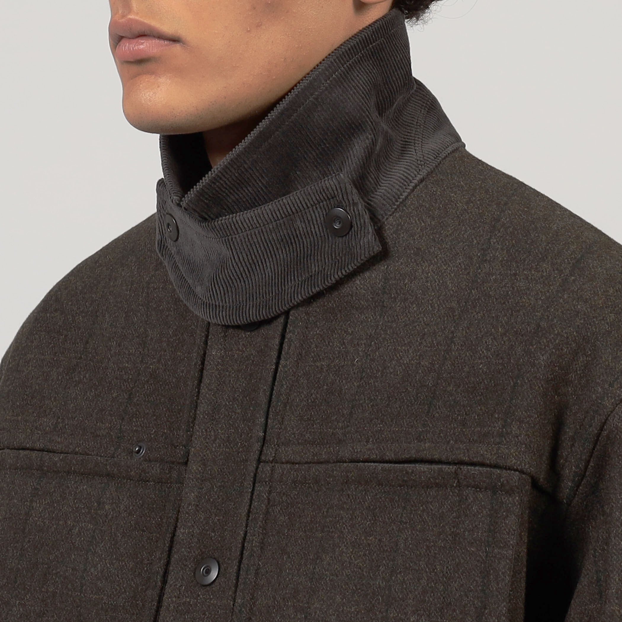 クリストフルメール フランス製 ウールメルトン 比翼 襟付き ブルゾン ワイン ウールメルトンストライプ ショートブルゾン｜トゥモローランド 公式通販