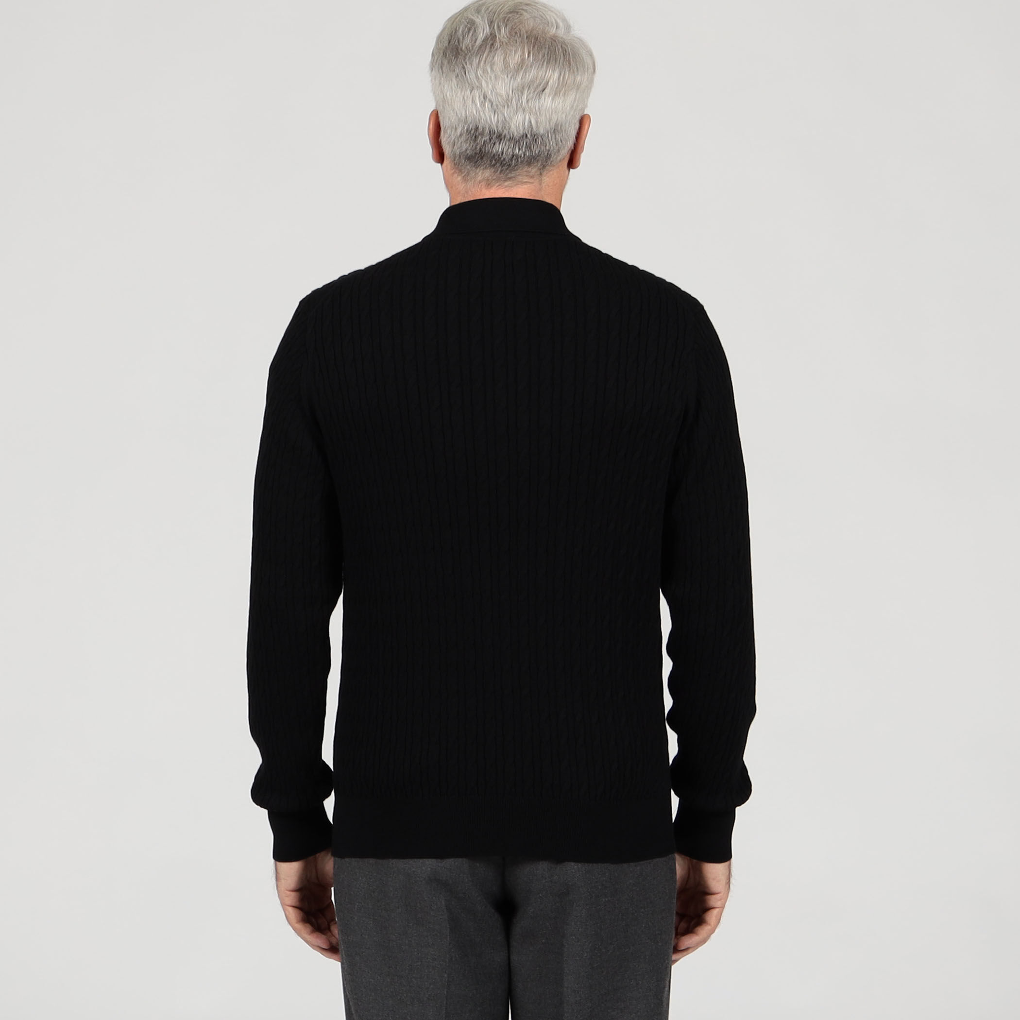 コットンシルク ポロカラー ケーブルニット｜トゥモローランド 公式通販