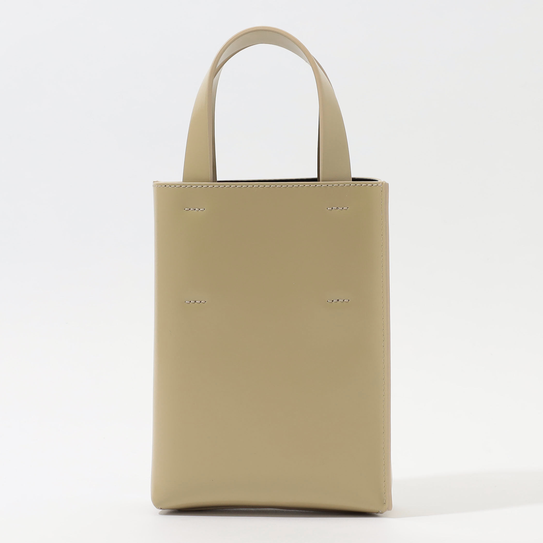 MARNI マルニ Museo Nano Tote Bag トートバッグ Museo Nano Bag in brown and black leather | Marni
