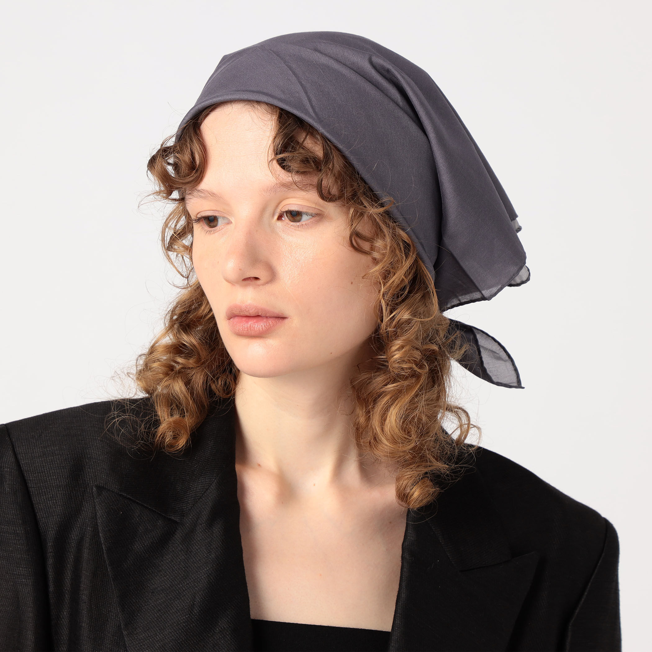 BLACK BARC ブラックバーク スカーフ バンダナ リング セット 千鳥柄 スカーフ バンダナ ブラウン ブラック 着こなし ワン