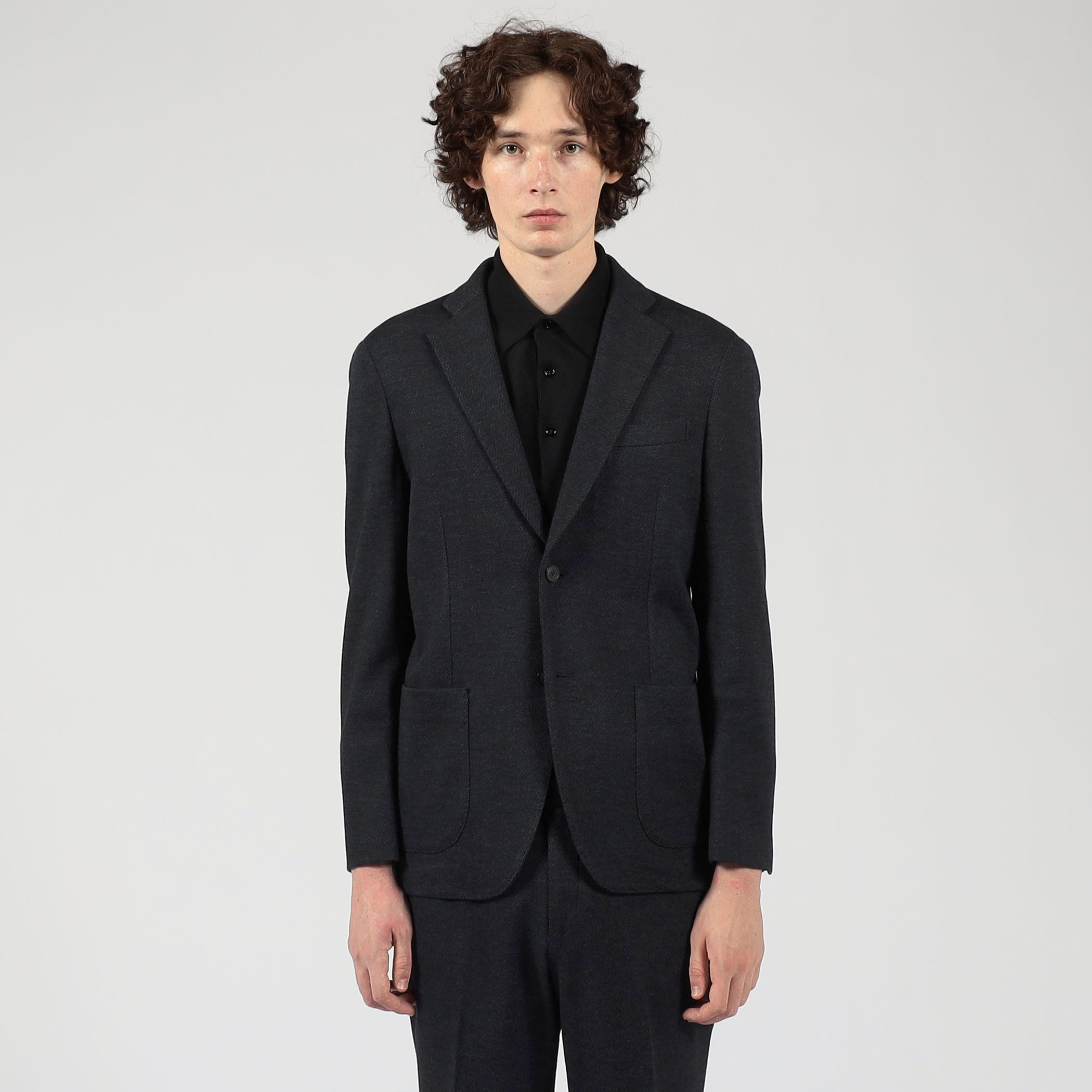 ウールコットン ダブルジャガード シングルブレステッド2Bジャケット