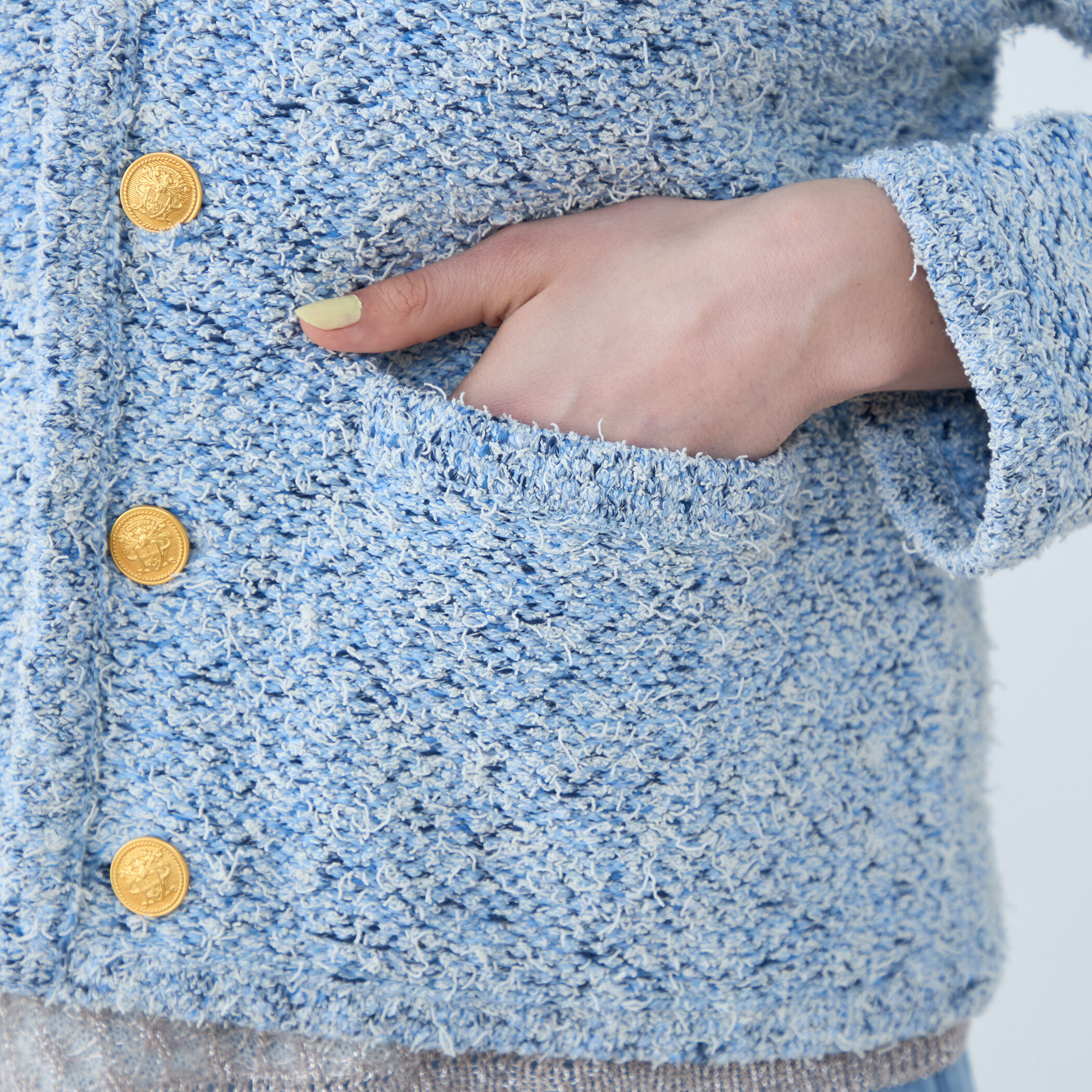 その他 type V lucky / light blue tweed ツイードニット Vネックカーディガン｜トゥモローランド 公式通販