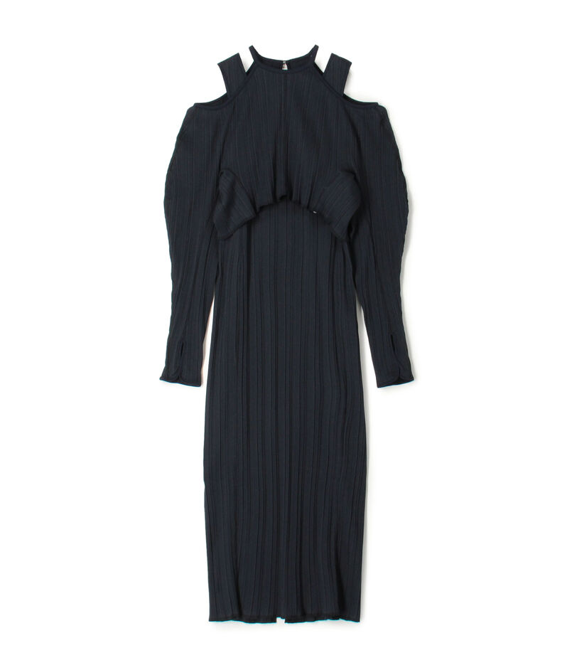 Mame Kurogouchi Random Ribbed Organic Cotton 2way Dress