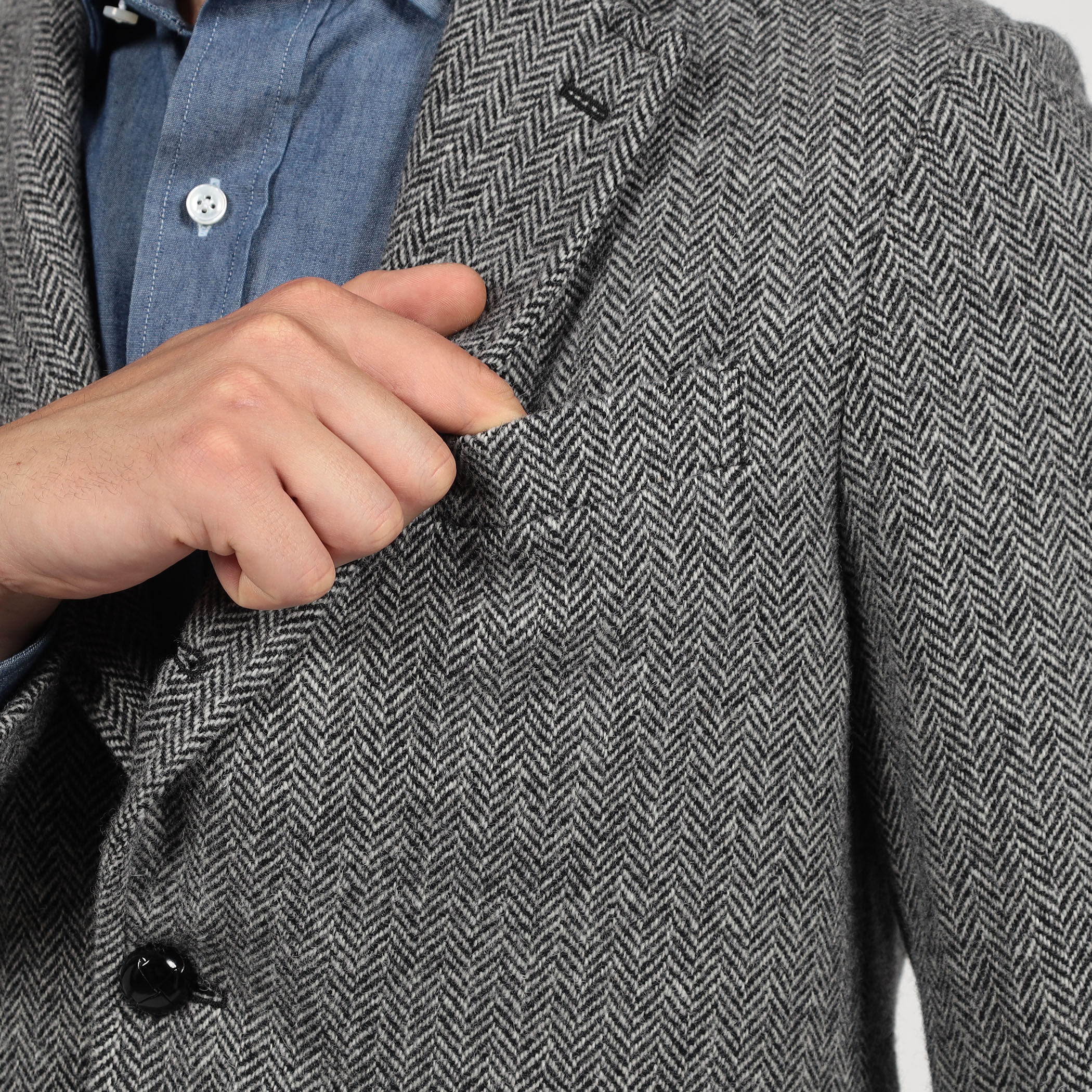 ブリティッシュウールツイード シングルブレステッド3Bジャケット