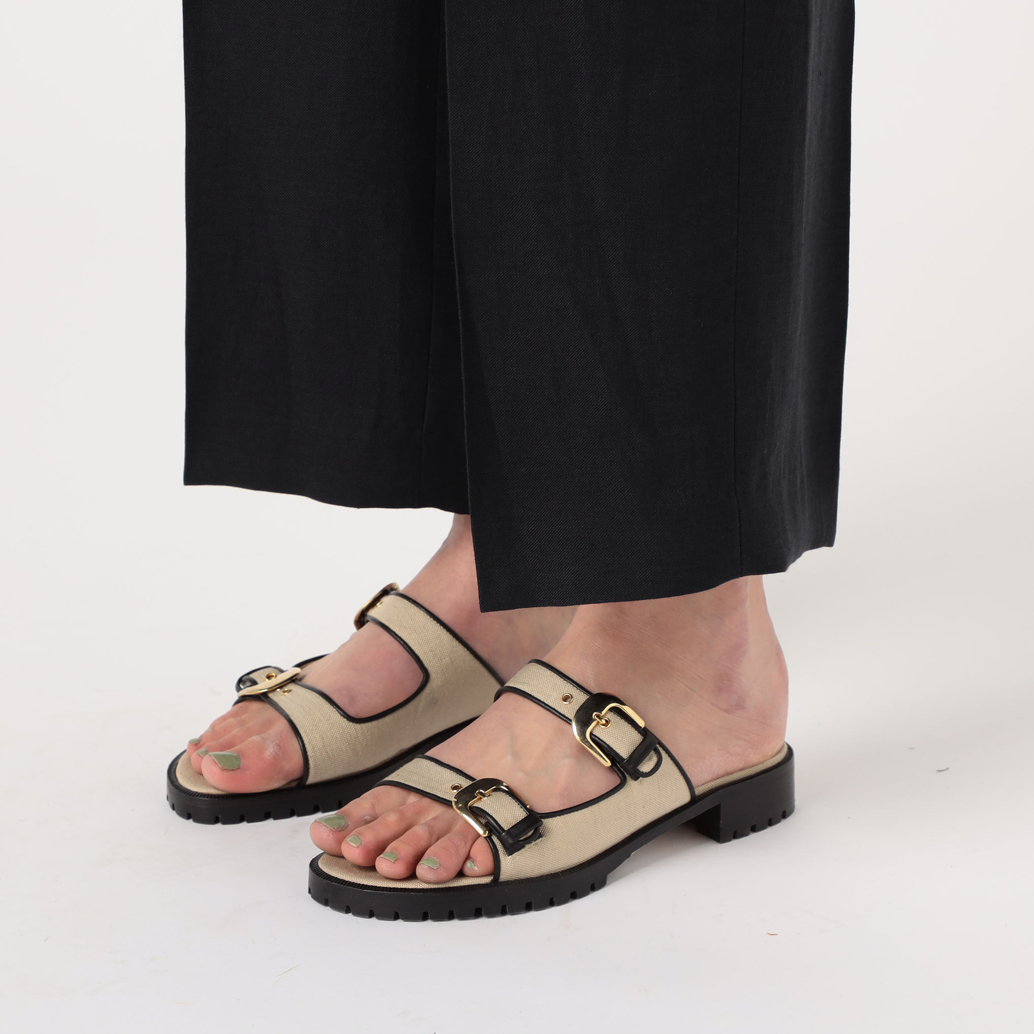 90s リネン レーヨン ボタニカル 総柄 1タック ワイドレッグ スラックス リネンレーヨンツイル タックワイドパンツ｜トゥモローランド 公式サイト