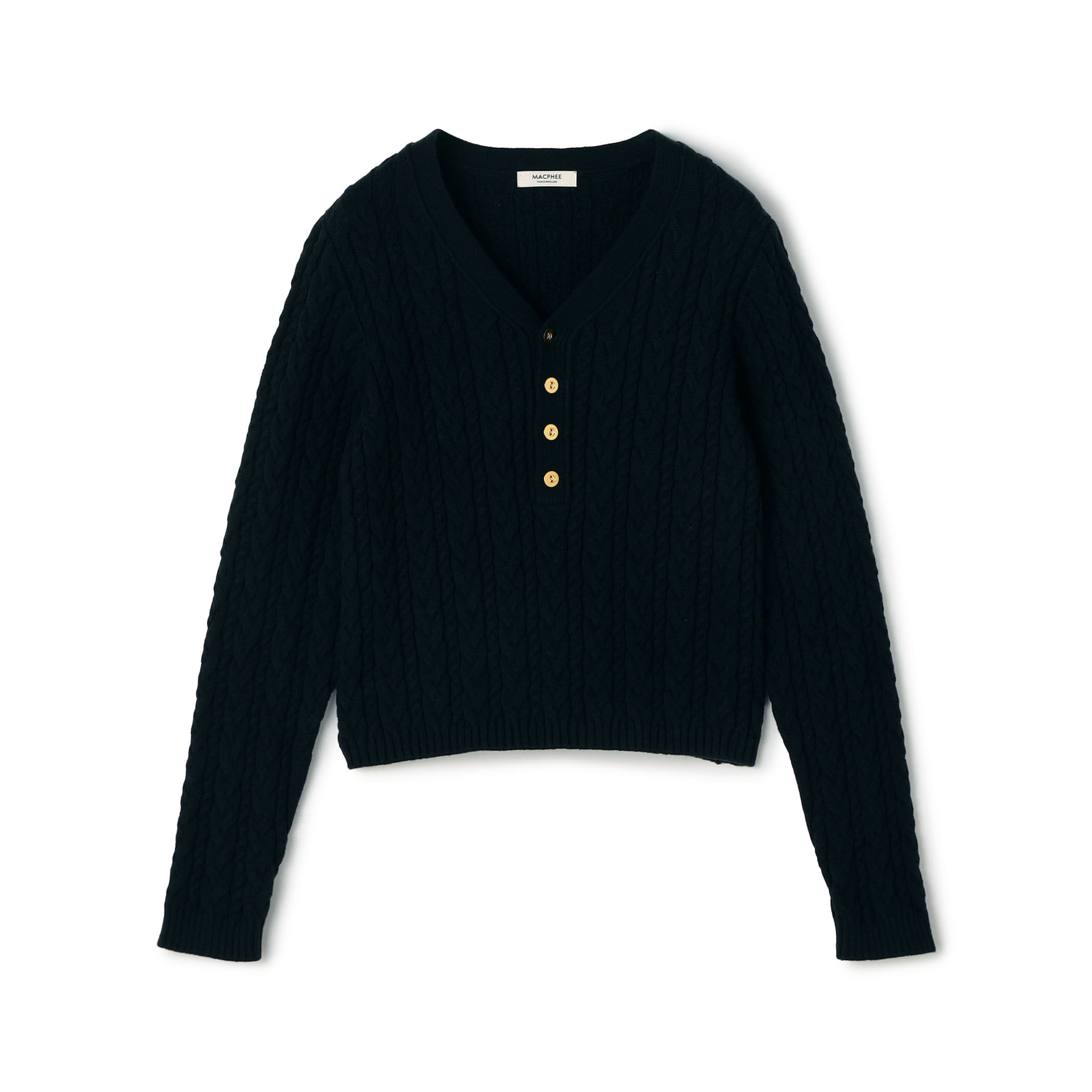 ハイブリットコットンケーブル Vネックプルオーバー｜トゥモローランド