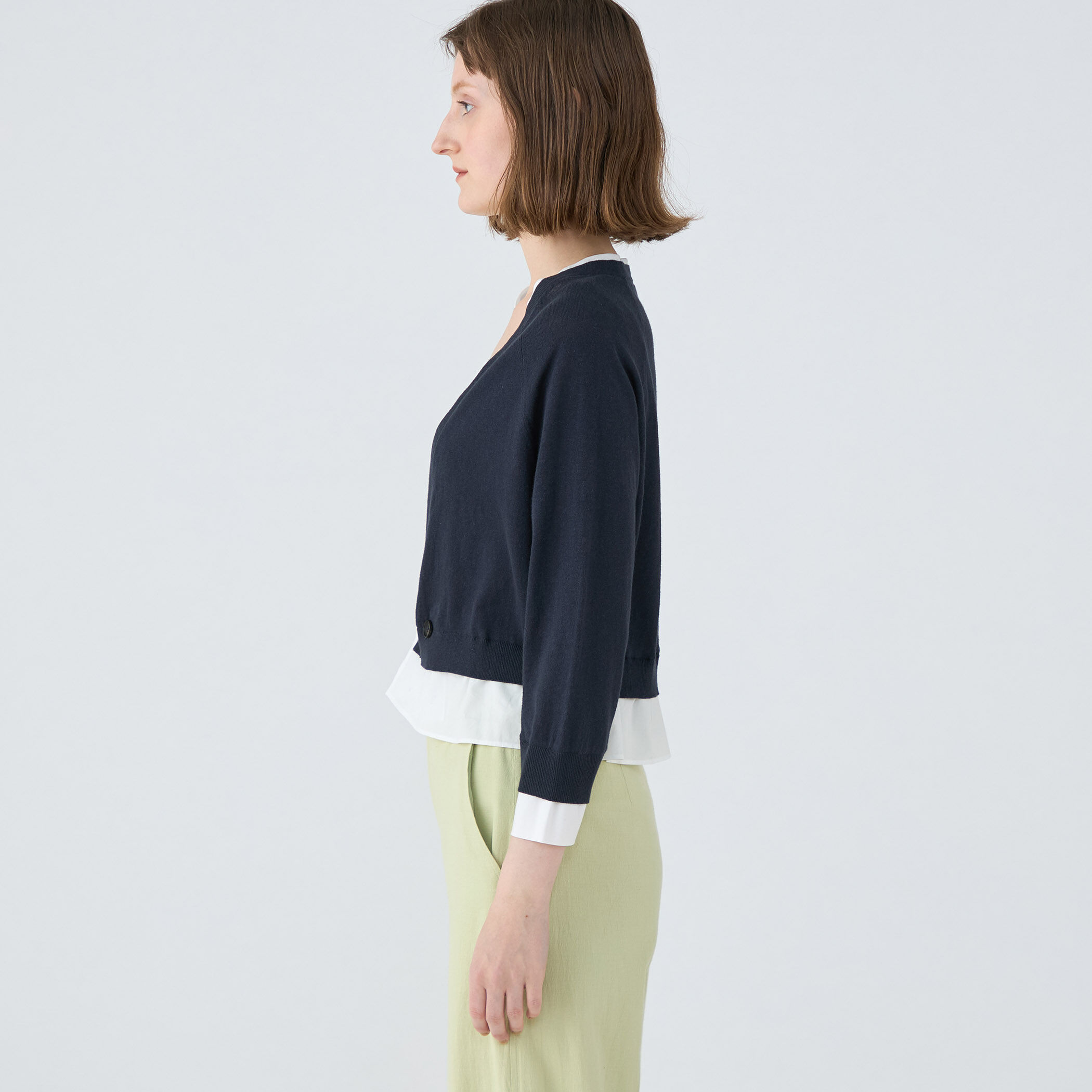 ファブリックコンビ ダブルボタンカーディガン｜トゥモローランド 公式通販