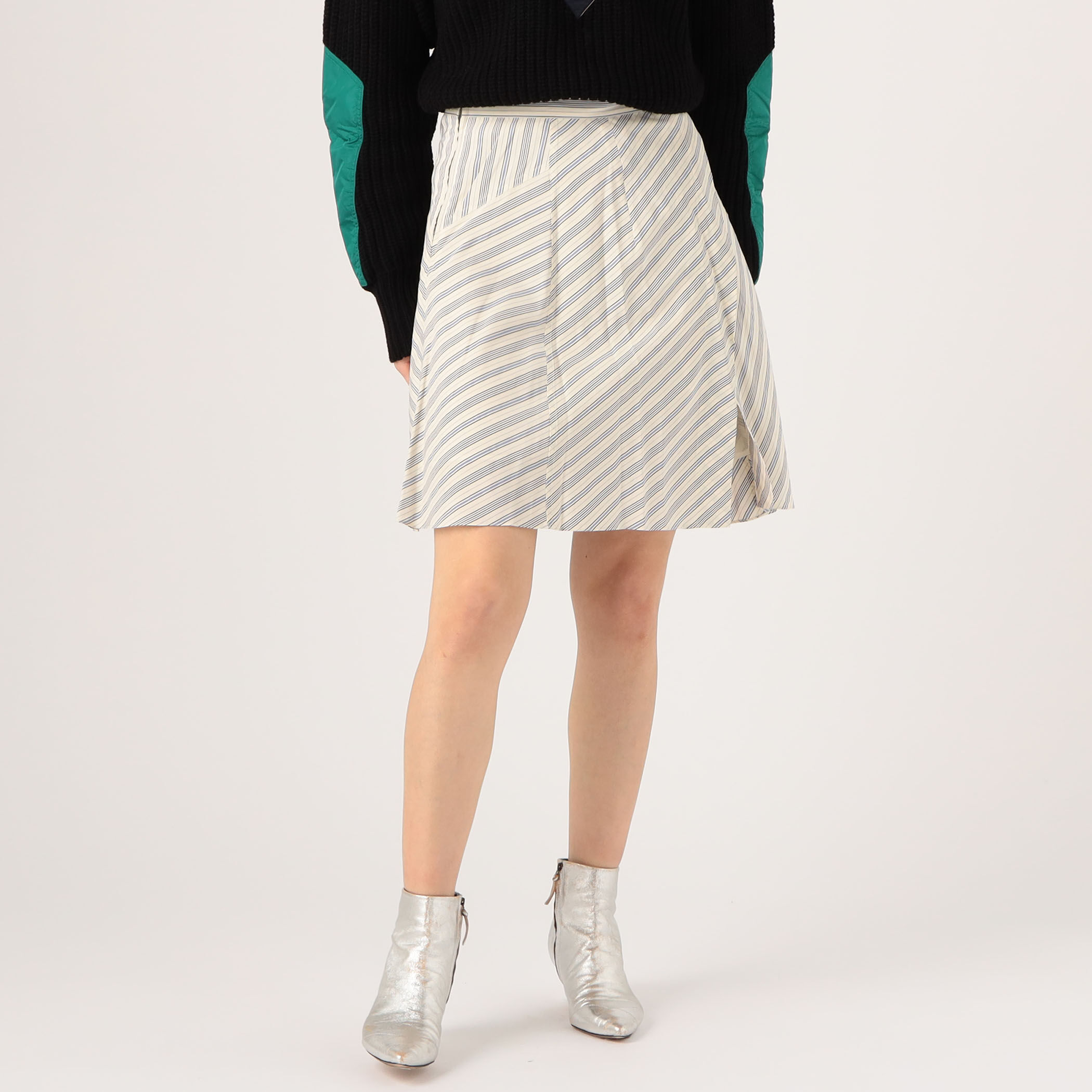 ISABEL MARANT VELMA シルク バイアスストライプミニスカート