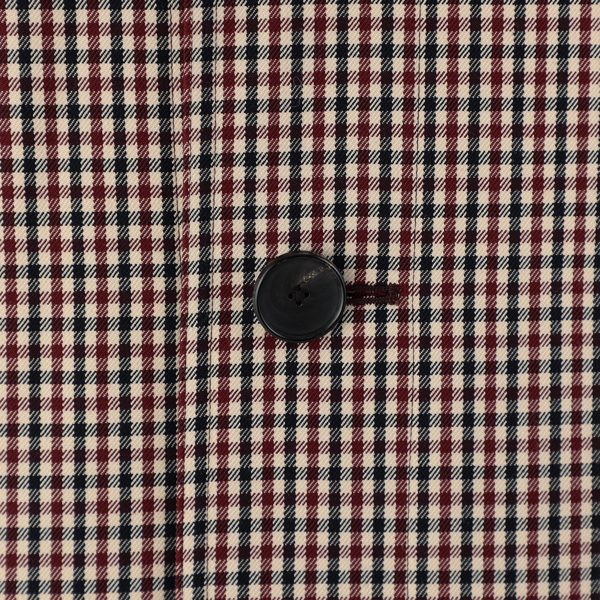 CABaN ウールギャバジン ガンクラブチェックスタンドカラー