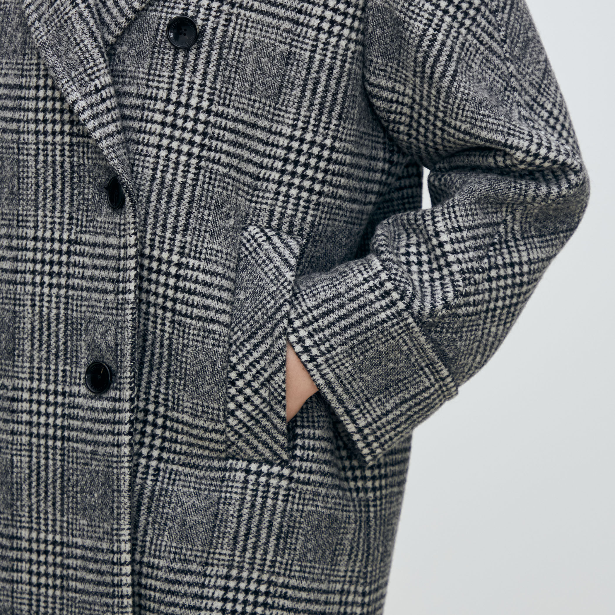 カシミヤグレンチェック ダブルブレストコート｜トゥモローランド 公式通販