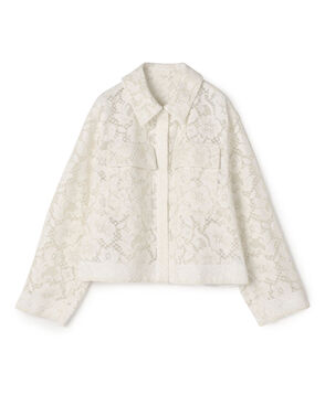 フラワーコードレース ステンカラーブルゾン