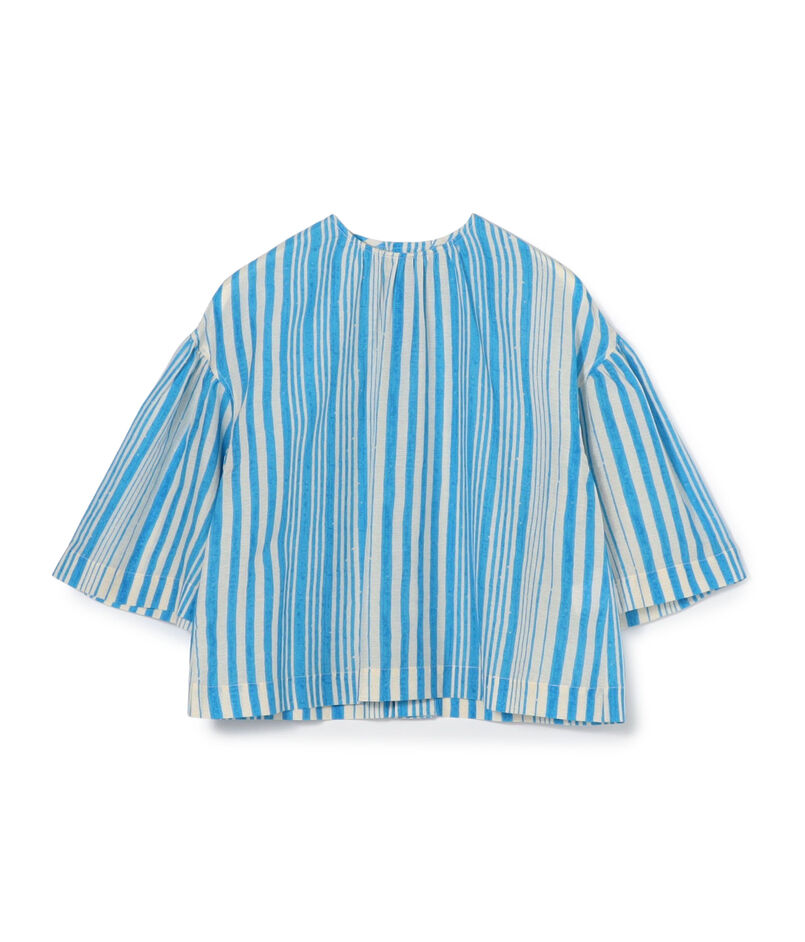 コットンシルクプリント プルオーバーブラウス