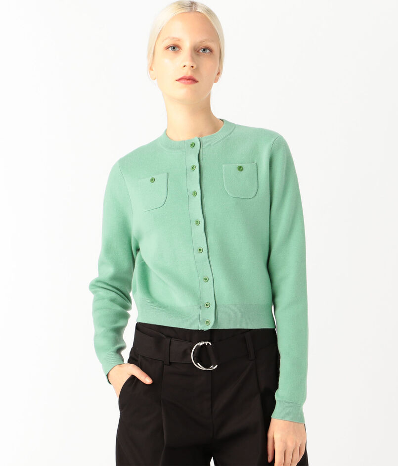 コットンカシミヤ クルーネックカーディガン