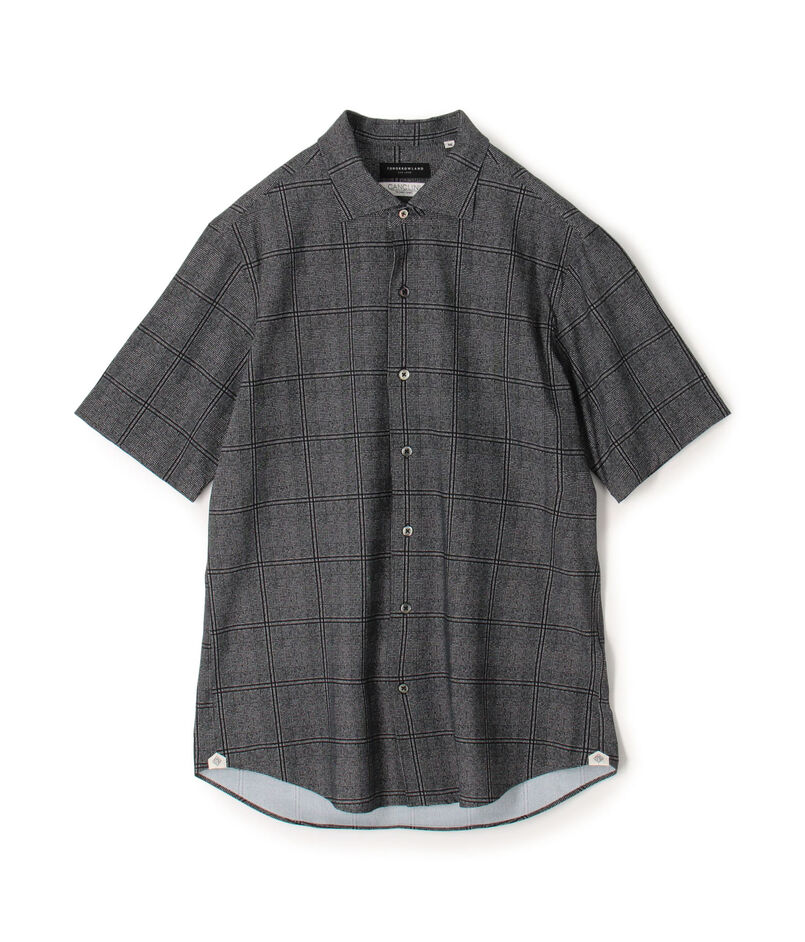 ナイロンポリウレタン ワイドスプレッドカラー ハーフスリーブシャツ CANCLINI