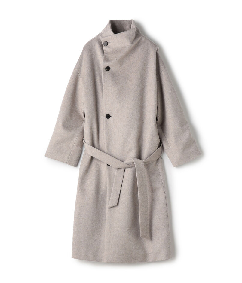 カシミヤビーバー ハイネックロングコート