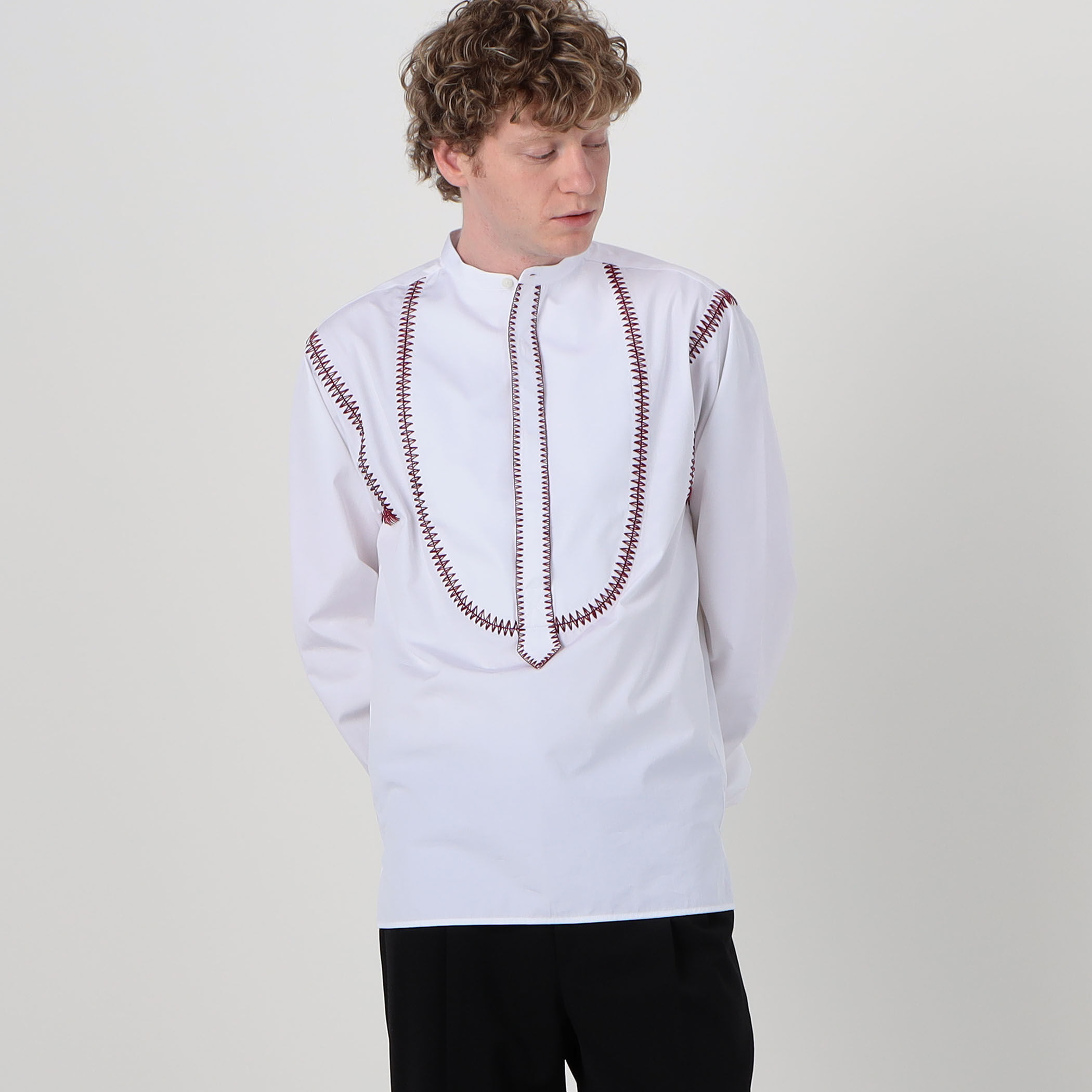 Seblineセブリン ホワイト コットンペインターシャツ 長袖 sebline MAROCAINE PAINTER'S SHIRT コットンロングスリーブシャツ
