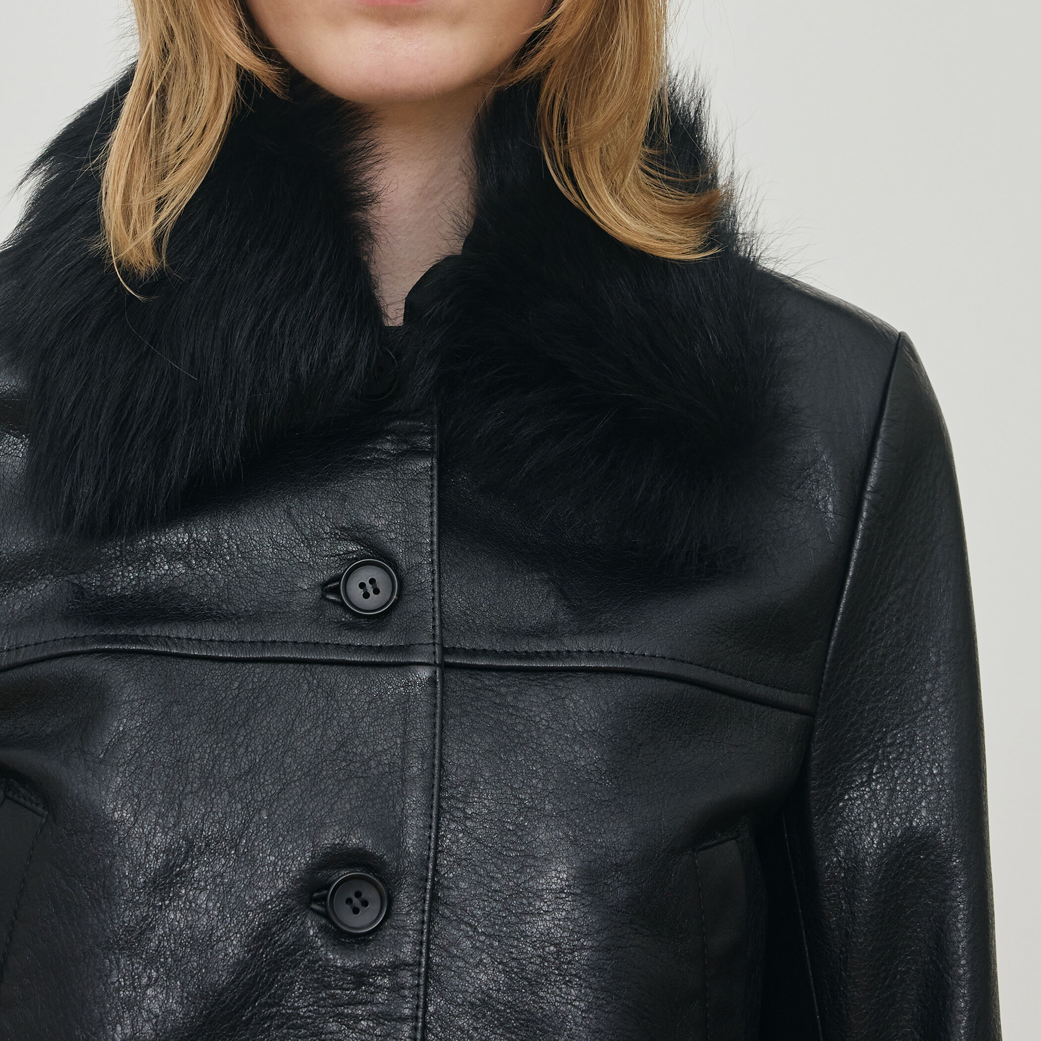 リンクルレザー ムートンカラーブルゾン｜トゥモローランド 公式通販