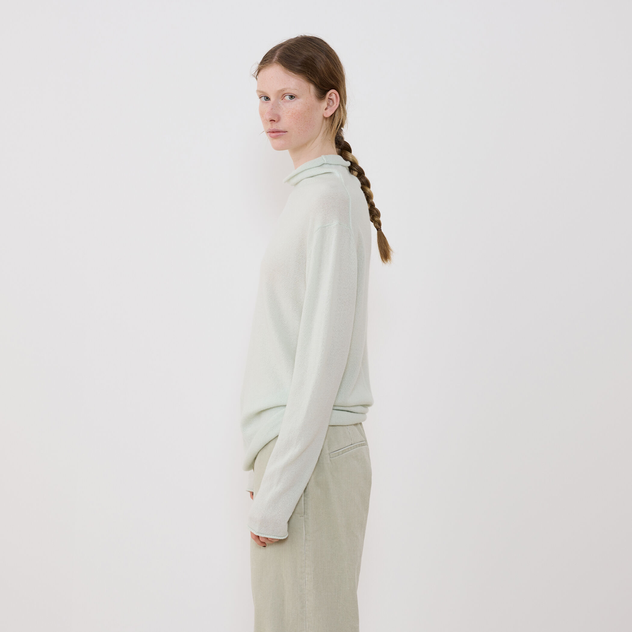 新品☆ギャルリーヴィー スコットランドカシミヤニット バイカラー