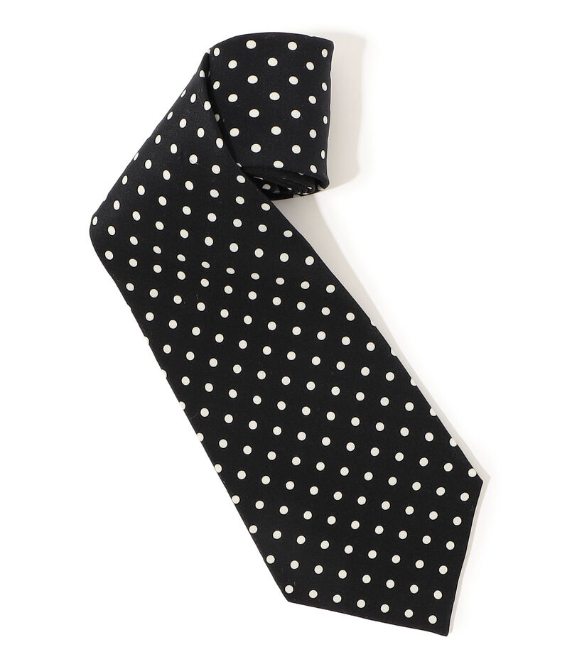 MAISON et VOYAGE シルクプリント 4mmドット ワイドタイ