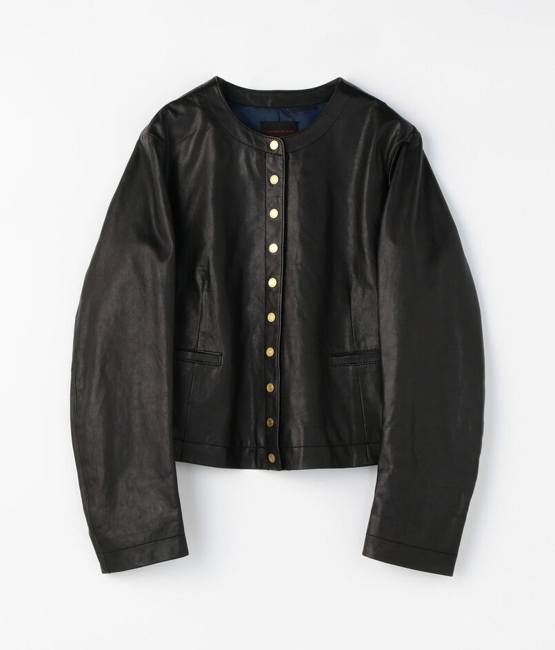 ライトセミベジタブルレザー ノーカラージャケット｜トゥモローランド  