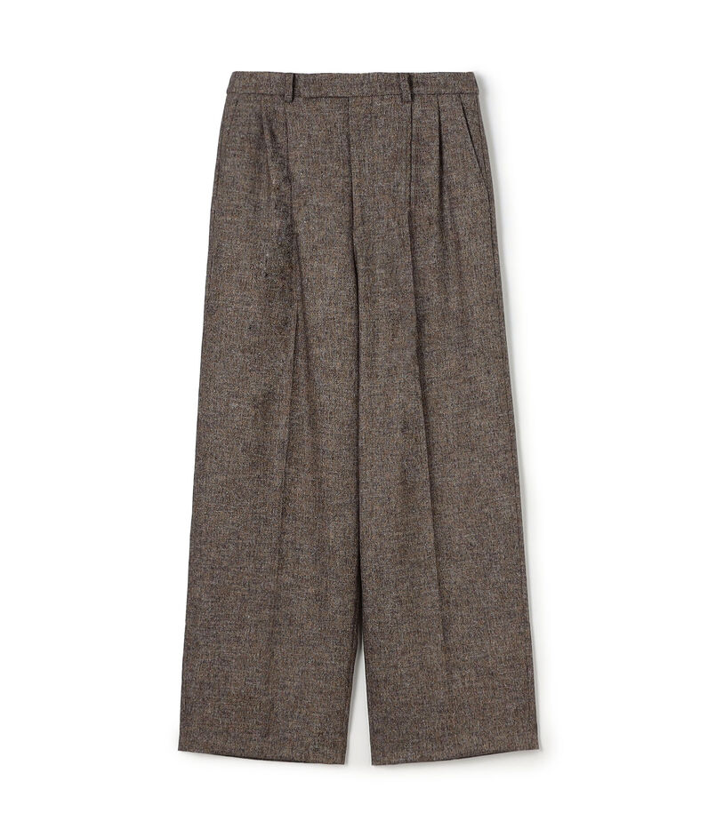 ネップツイード タックテーパードパンツ
