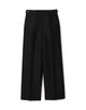 シルクウール サイドレザーベルトストレートパンツ