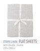ストライプリネン フラットシーツ（セミダブル～ダブル）
