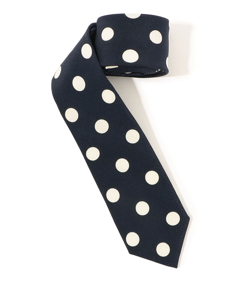 MAISON et VOYAGE シルクプリント 12mmドット ナロータイ