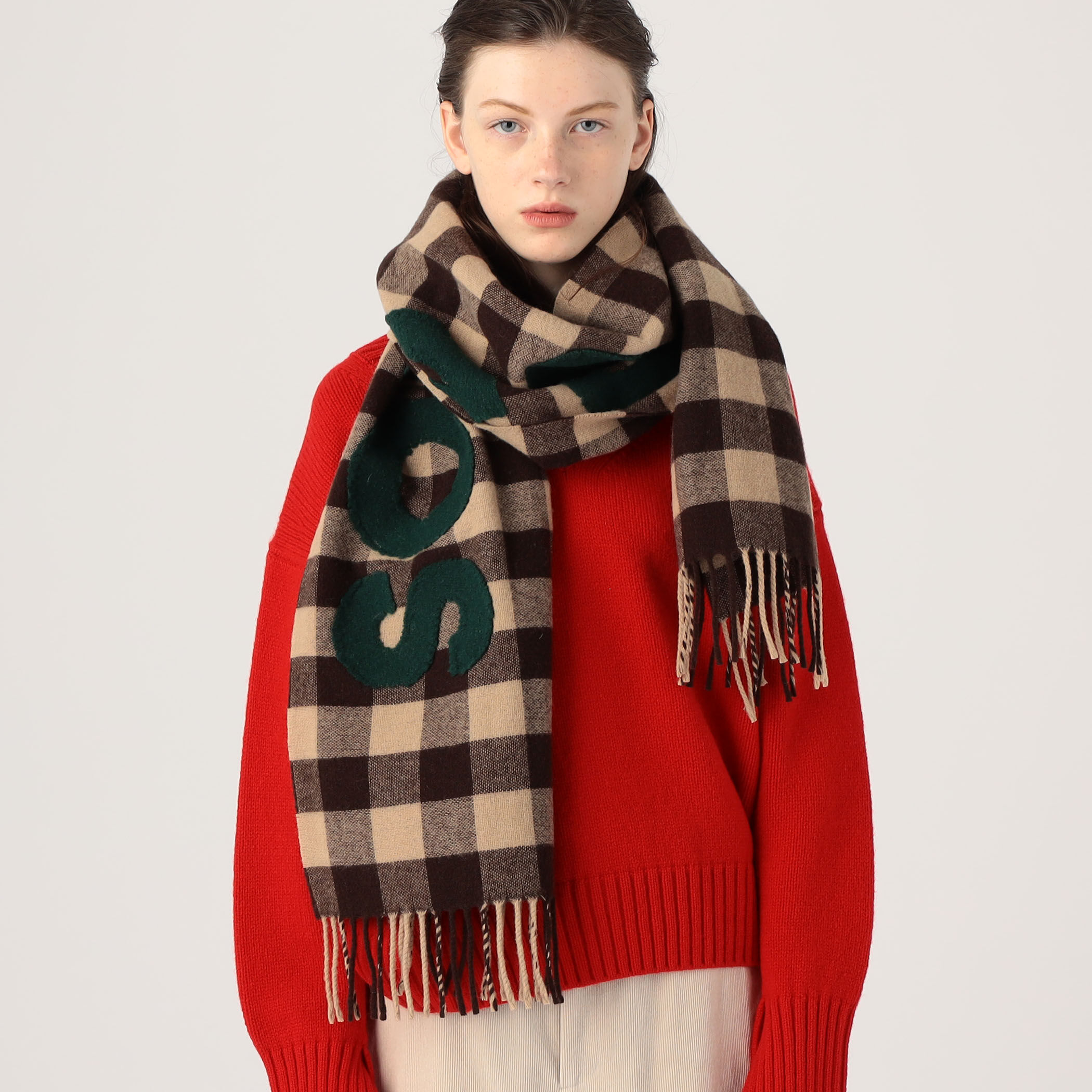 Acne Studios チェックロゴスカーフ｜トゥモローランド 公式通販
